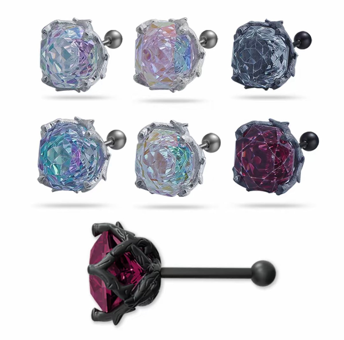 Dark Night Thorn Rose Earrings