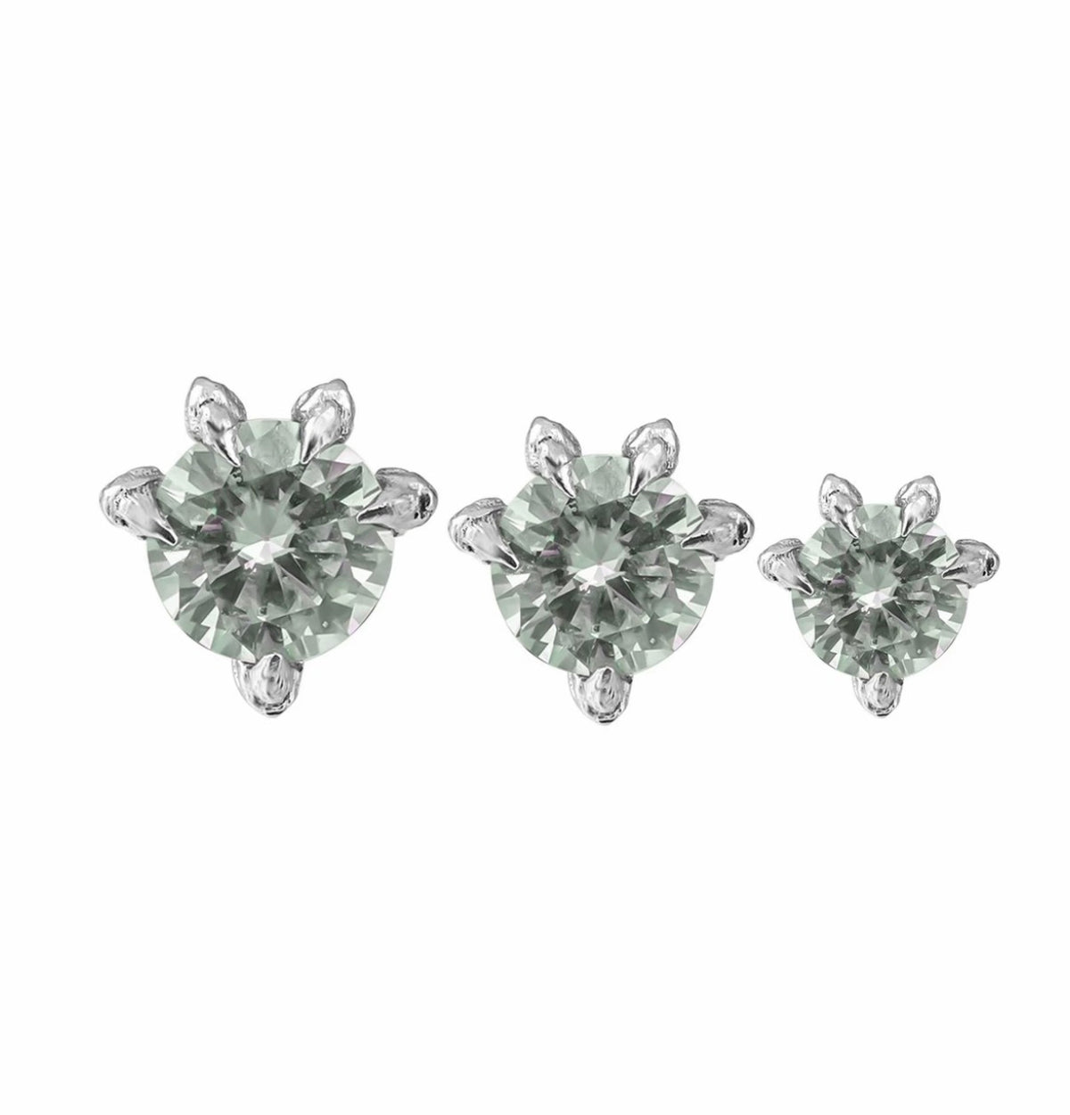 Maldives sea blue dragon claw moissanite earrings