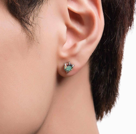 Dragon claw colorful moissanite earrings