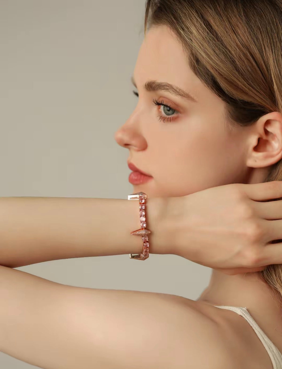 Panther pink zircon bracelet