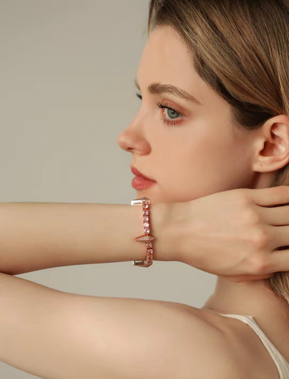 Panther pink zircon bracelet