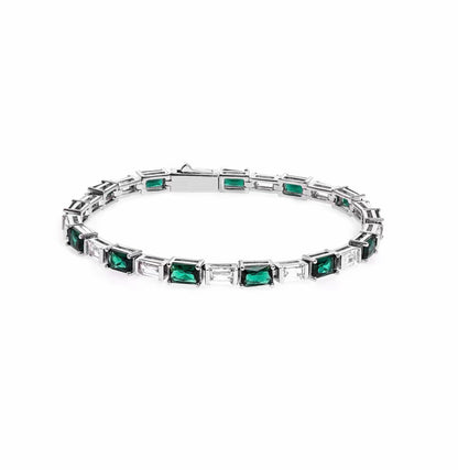 Sugar cube Emerald-cut diamond bracelet