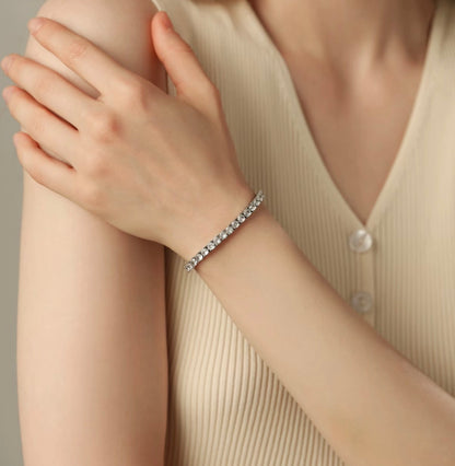 Fully studded titanium tennis bracelet