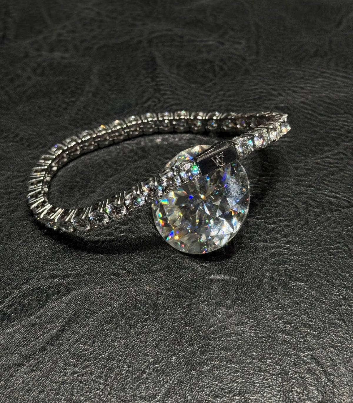 Fully studded titanium tennis bracelet