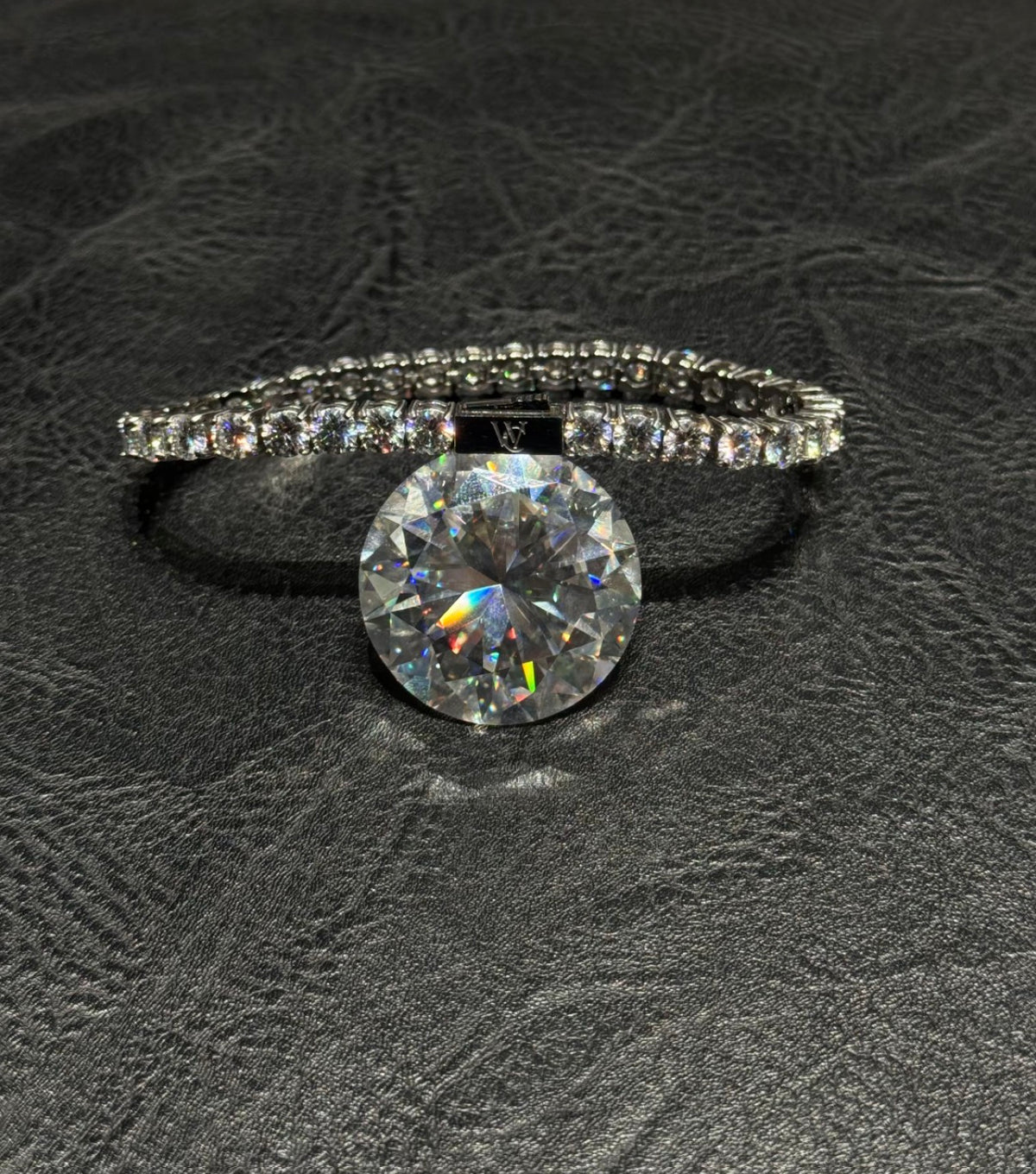 Fully studded titanium tennis bracelet