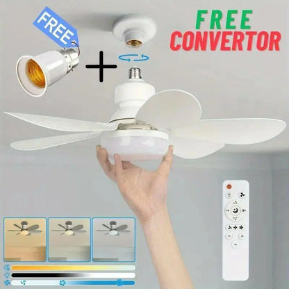 40W LED Ceiling Fan Light 20.5in with Remote – E27 Screw Socket