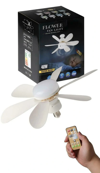 40W LED Ceiling Fan Light 20.5in with Remote – E27 Screw Socket