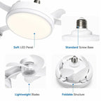 Smart 4-Head Foldable Ceiling Fan with 40W LED Light & Remote
