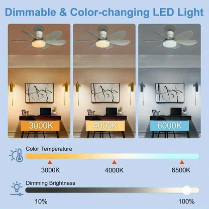 40W LED Ceiling Fan Light 20.5in with Remote – E27 Screw Socket