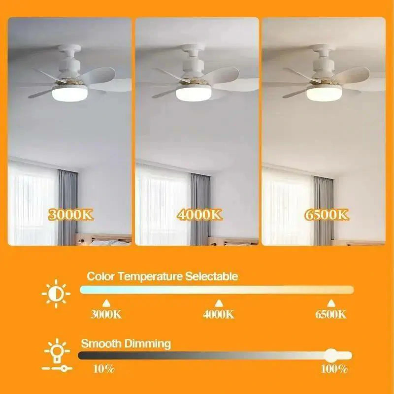 40W LED Ceiling Fan Light 20.5in with Remote – E27 Screw Socket