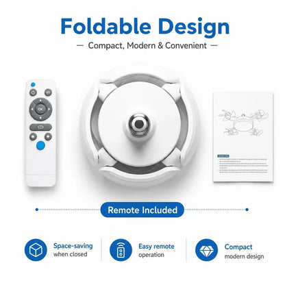 Smart 4-Head Foldable Ceiling Fan with 40W LED Light & Remote