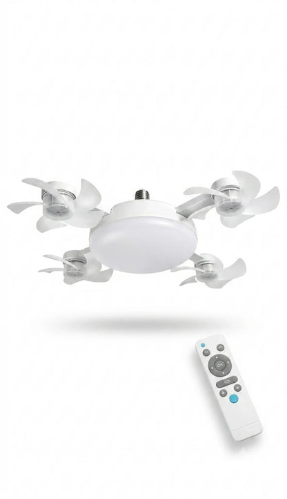 Smart 4-Head Foldable Ceiling Fan with 40W LED Light & Remote